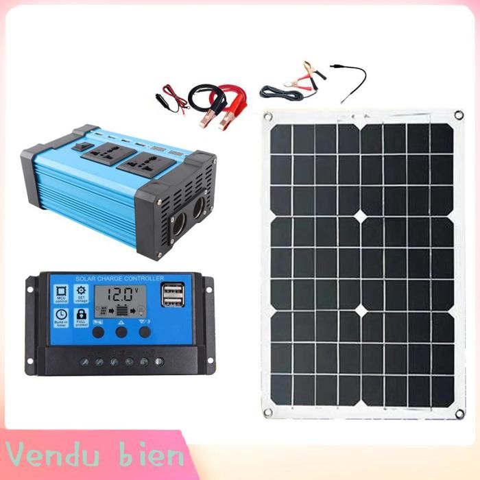Garosa ensemble de panneaux solaires onduleur Système de générateur solaire 300W 12V à 220V onduleur 18W 18V outillage kit