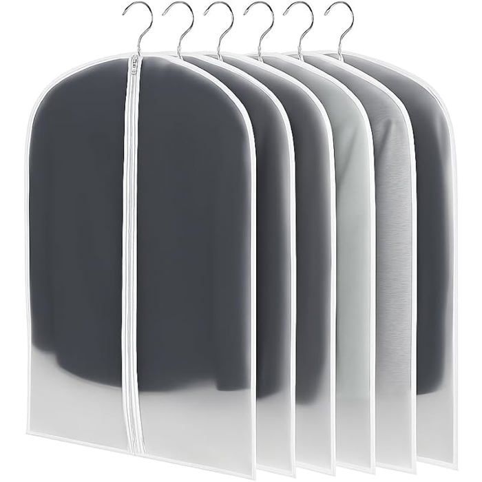 Housse Vetement Penderie Lot de 6 - Housses de Vêtements Transparentes et Solides avec Zip Renforcé 60*160CM HOUSSE DE RANGEMENT