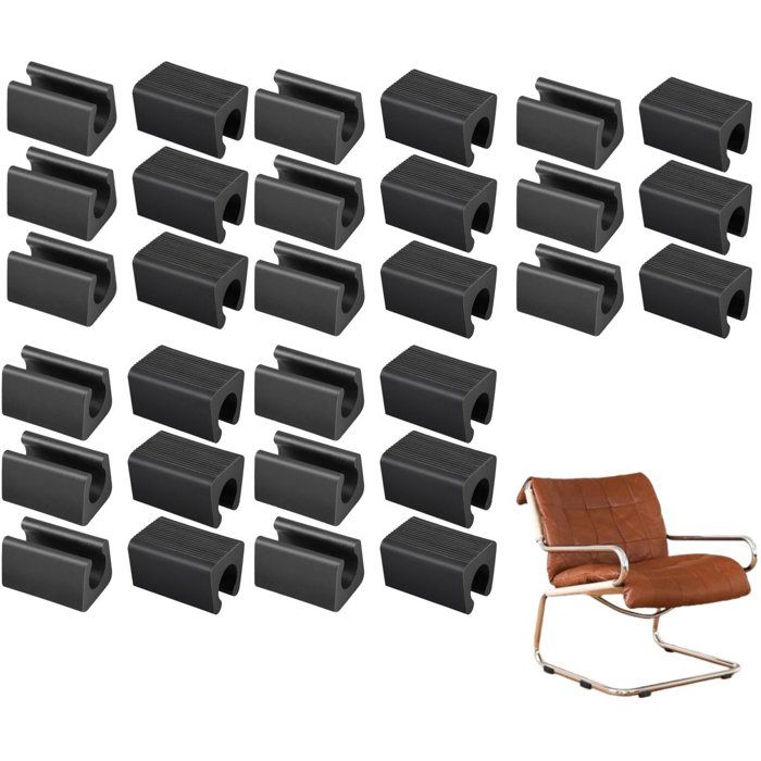 Patins De Protection Sol Pour Pieds De Chaise Antidérapants 10 mm Lot De 30 U-Forme Rectangulaire Anti-Rayures Noir