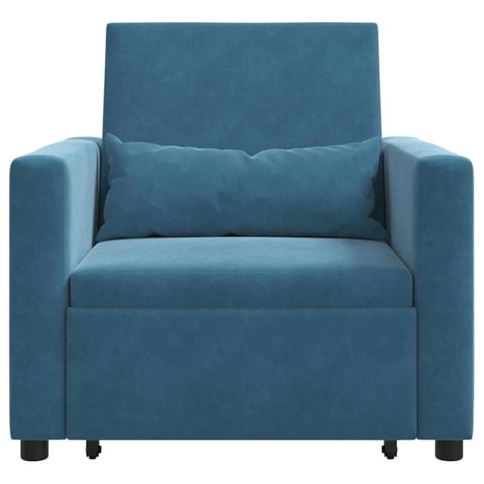 Fauteuil Convertible bleu velours 3-en-1_2 ans garantie_51245