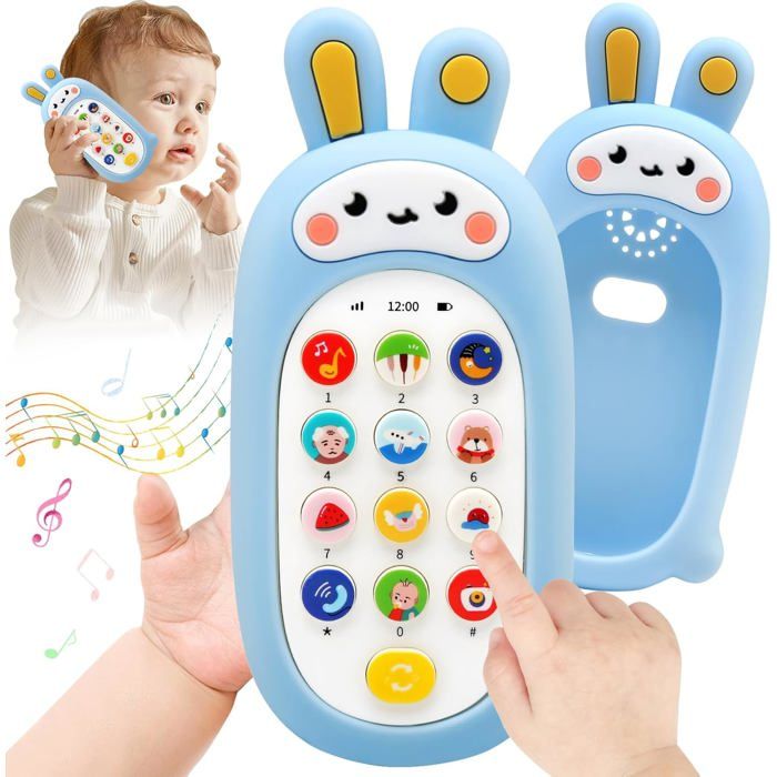 Téléphone Bébé Jouet Musical 1 An – Smartphone avec Mélodies Dentition Éveil Sensoriel Jeu Éducatif. Cadeau pour Fille/Garçon 6
