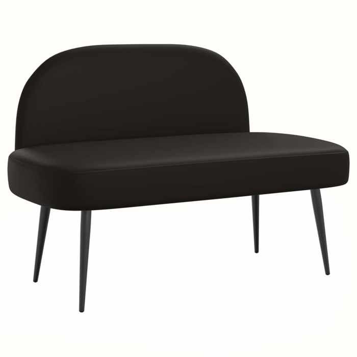 Banc rembourré avec dossier Simili - Cuir - Salon - Entrée - Noir - 110x60x76 cm