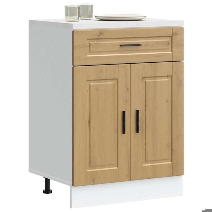 ELORAN Meuble Haut De Cuisine - Armoire de cuisine Porto - chêne artisanal - bois dingénierie - 60x46x81 5 cm 89682 ELORAN Meuble Haut De Cuisine - Armoire de cuisine Porto - chêne artisanal - bois dingénierie - 60x46x81 5 cm 89682
