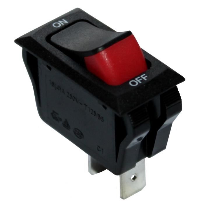 ON 10A//250V 16A//12V 1 position AERZETIX Interrupteur commutateur contacteur bouton /à bascule noir SPST OFF-