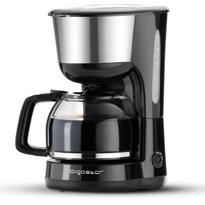 Aigostar Cafetière à Filtre 1000W Capacité de 1.25L Sans BPA Filtre Permanent Lavable et Fonction Maintenir au Chaud