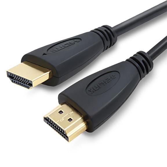 12m - Noir - Câble Slim haute vitesse compatible HDMI plaqué or