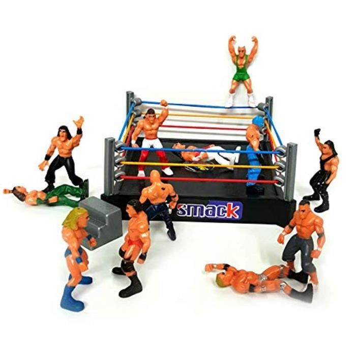 Poupon Vyy72 Ring Lutte Bash Ww Smack En Combattant Anneau A 12 Figurines D Action Set Toy Cdiscount Jeux Jouets