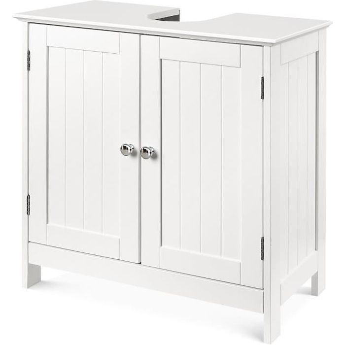 homfa meuble sous lavabo de salle de bain meuble dessous de lavabo meuble de rangement sous vasque en bois blanc