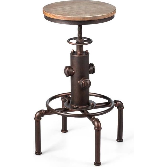 Tabouret Industriel Vintage en Cuir, 2000s en vente sur Pamono