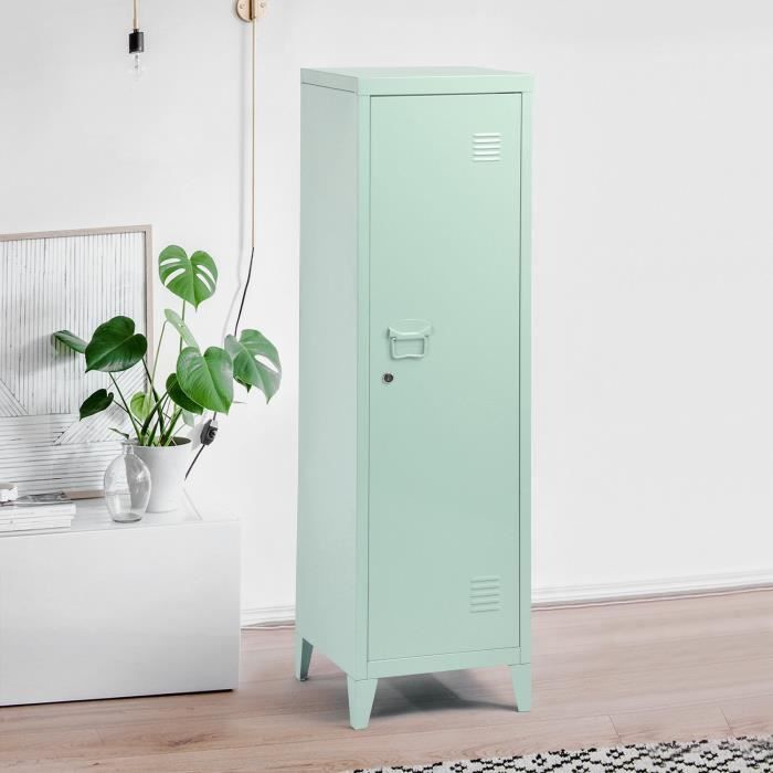 Meuble De Rangement En Metal Armoire De Bureau Metal A Casiers Verrouillables Cabinet Verte Achat Vente Armoire De Bureau Cabinet Metal Haut Rangemen Cdiscount