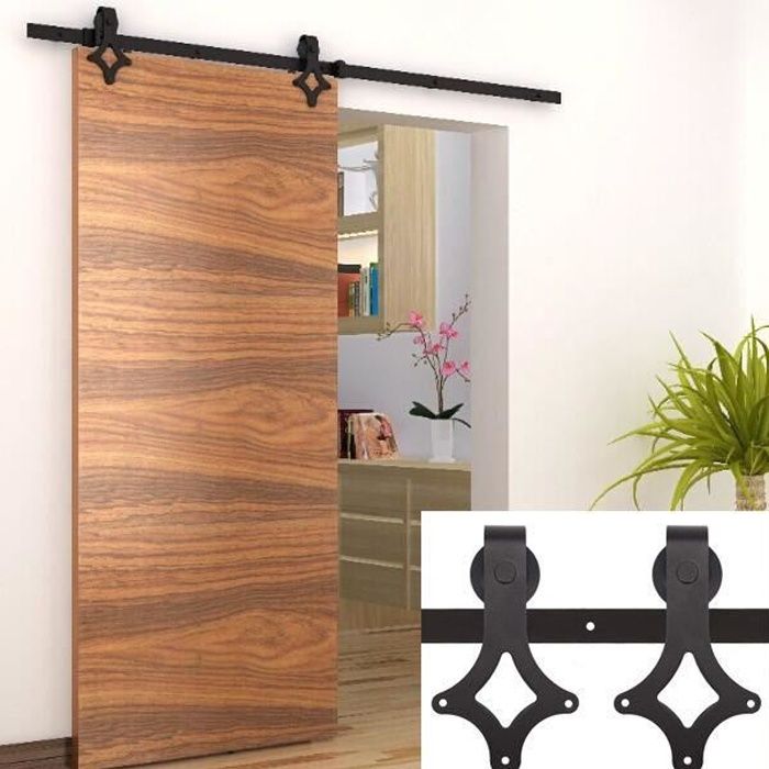 Kit complet porte coulissante 183 cm rail, roulettes, visserie Cdiscount Bricolage