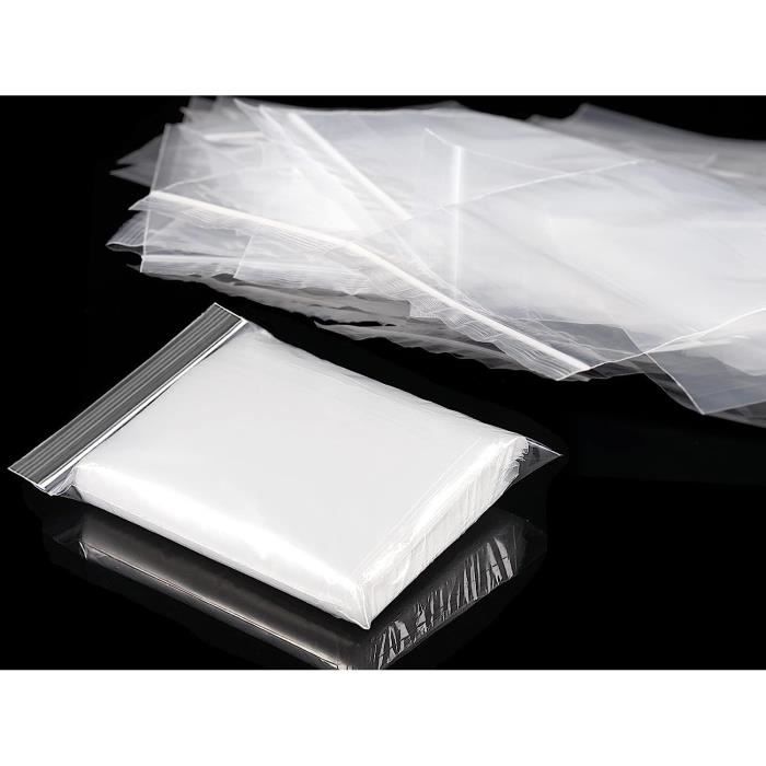 ASelected Lot de 1600 Sachet Zip Plastique Transparent Hermetique, 4  Tailles Petits Sachets Plastique Zip Pochon Plastique Refermables Zip - 120  Microns : : Fournitures de bureau