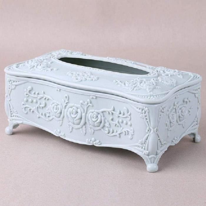 Qezodsx BoîTe à Mouchoirs Couverture Boho Decor Porte-Mouchoirs en Papier Rectangulaire avec Boucle de Perle en Macramé Organisateur de Mouchoirs DéCor à