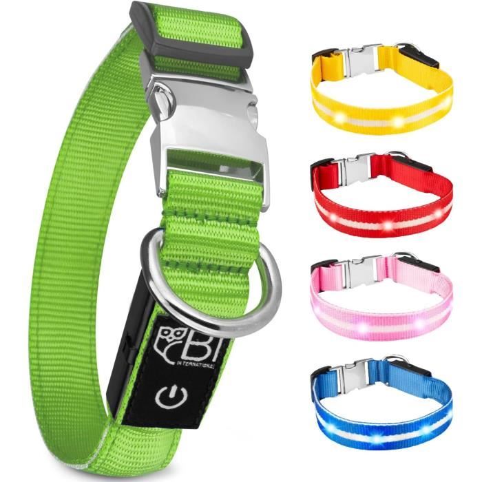 Collier Lumineux Pour Chien Rechargeable USB - LED Réglable, Clignotant, étanche, Tailles XS à L - 5