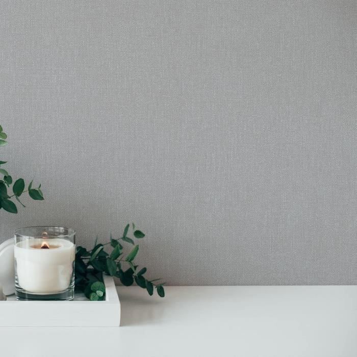 Papier Peint Intissé Rasch, Papier Peint Uni Indian Style Gris Clair