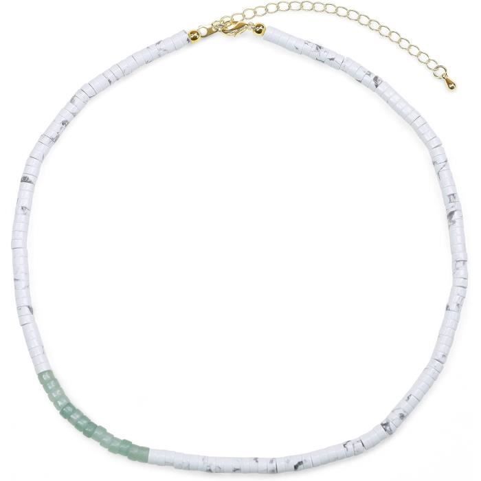 Collier Cœur Plaqué Or 18K Pour Femme - Chaîne Ras Du Cou Ajustable 38+6 Cm - Bijou élégant Cadeau Saint-Valentin Noël