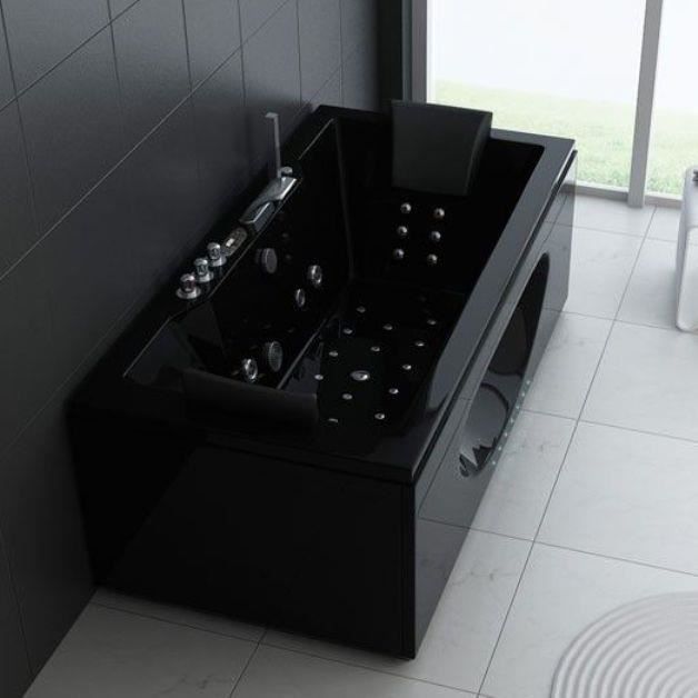 Baignoire-balnéo-noire-2-places-pas-cher-rechauffeur-...