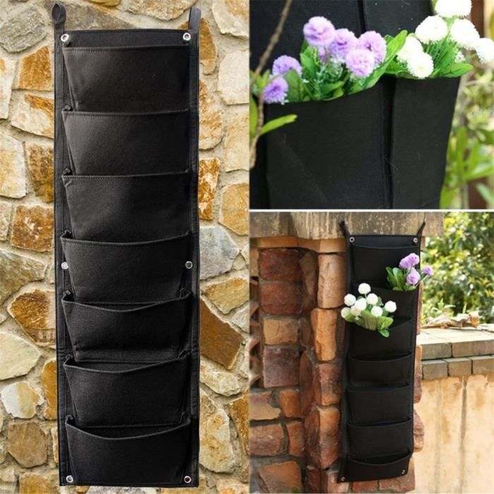 Poche Pour Mur Vegetal 7 Poche Sac De Plantation Mural Suspendu Fleur Herbe Plante Decor