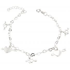 Bracelet Avec Breloques En Argent 925 - Marque Agatha - Occasion