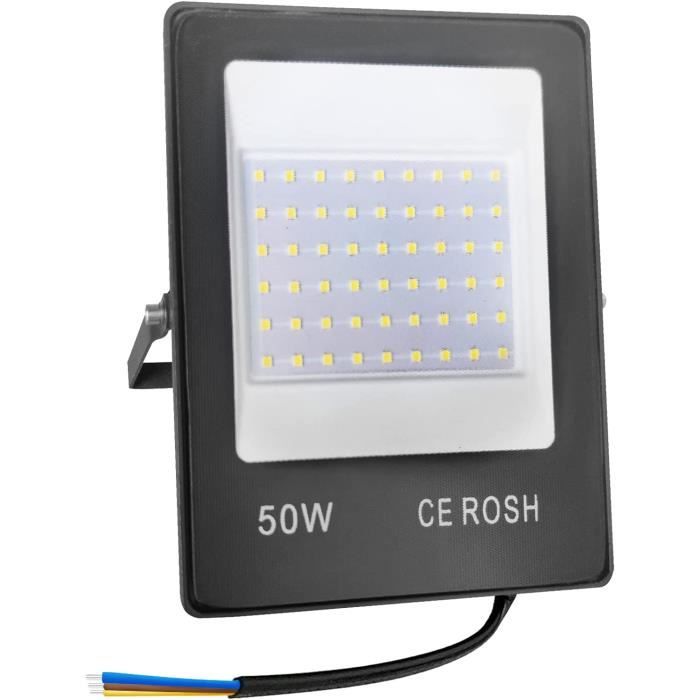 50W 5000LM Projecteur LED, Blanc Chaud 3000K Super Lumineux Spot LED Extérieur, Lumière de
