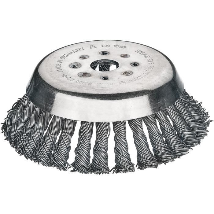 Tête brosse conique métallique PREMIUM - 1-25 cv Ø 180 mm alésage 20 mm - STIHL DOLMAR ECHO JONSERED SOLO