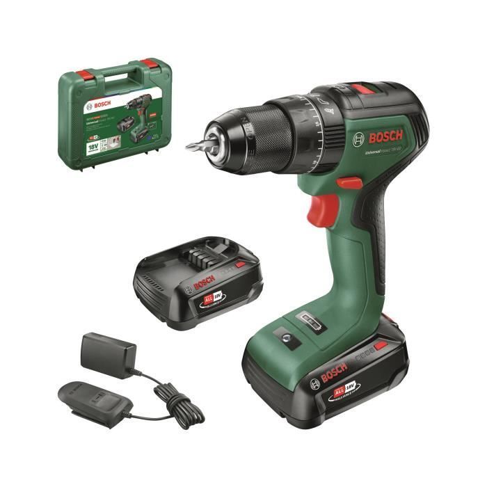 Perceuse À Percussion BOSCH UniversalImpact 18V-EC – 18V, 2 Batteries, Chargeur, Moteur Brushless - vue 3