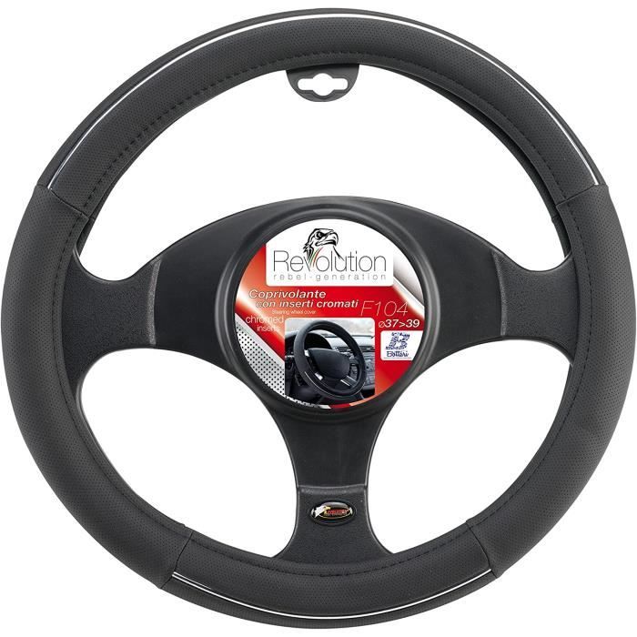 Bottari 16768 Couvre Volant Universel Simili Cuir - Diamètre 39-41cm Noir