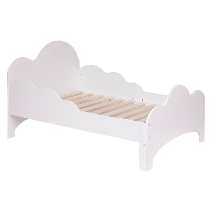 Lit Enfant évolutif Gaspard 90x140/190 Cm - Blanc Avec Sommier Et Barrières De Sécurité
