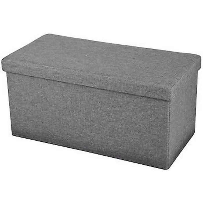 Banc Coffre De Rangement Deco Banquette Gris Pliant Pouf Bac