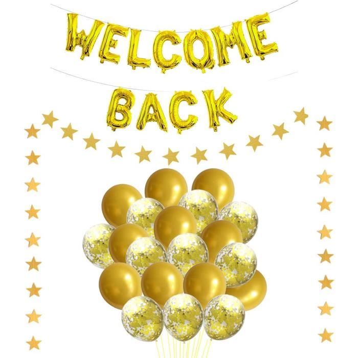 CHUNLINLAODA Guirlande Welcome Back, Bannière De Bienvenue à Paillettes, Welcome Back Banderole, Pour La Decoration De Fête De Famille De La Saison Scolaire En Classe, Accessoire Photo (A