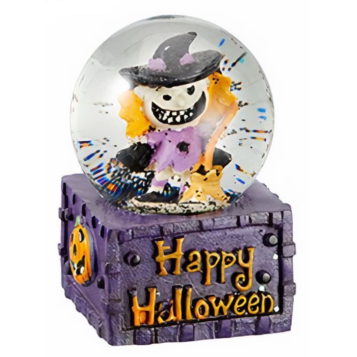 Verhaak Boule A Neige Halloween 5 Cm Polyresine Violette Cdiscount Maison