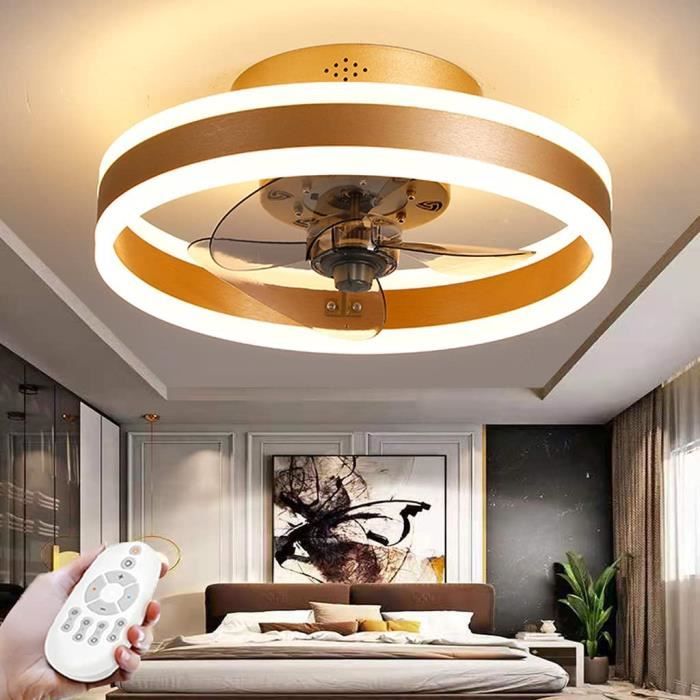 Ventilateur De Plafond Avec éclairage Télécommande Silencieux Moderne  Dimmable Vitesse Du Vent Réglable(Golden,40CM),[Z829] - Cdiscount Bricolage