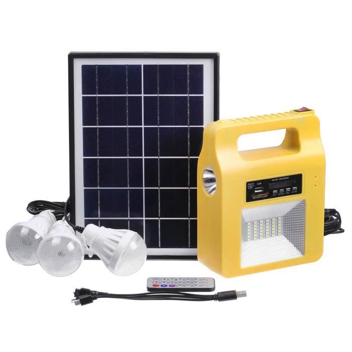 Jaune - Kit de générateur solaire avec Radio FM et ampoules LED, système de chargeur USB Portable pour l'exté