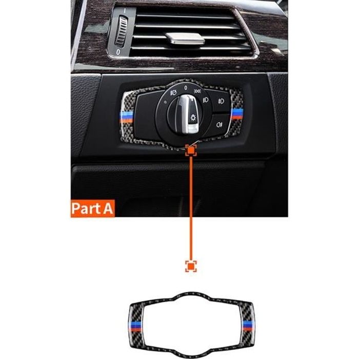 Autocollant pour lève-vitre de voiture - En fibre de carbone - Compatible  avec les accessoires d'intérieur BMW E90 (14,09, 35,8 cm, sans bouton