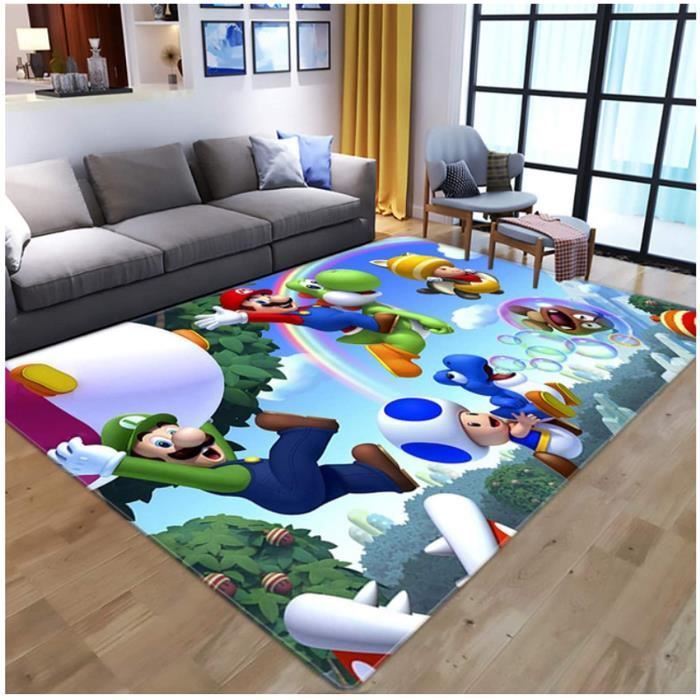 Super Mario Zone Tapis Tapis Home Living Room Floor Kids Tapis Lavable de qualité 