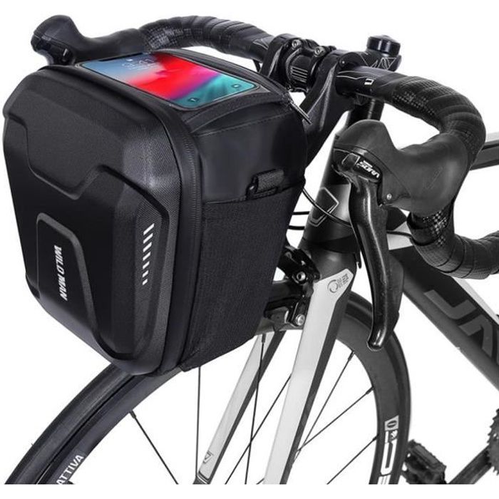 Sacoche De Guidon Vélo étanche Oxford Noir - 25x18.5x4 Cm - Pour Téléphone, Clés, Accessoires Cyclisme