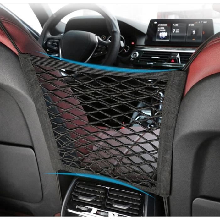 Accessoires auto intérieurs,Sac de filet de maille de voiture élastique  fort entre le sac de rangement arrière de siège - Cdiscount Auto