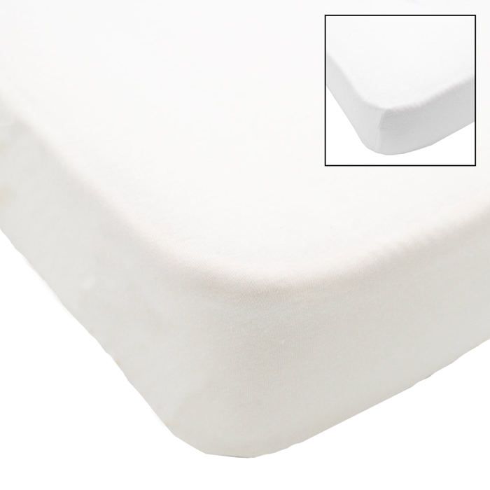 BABYCALIN 2 Draps Housse Bébé Blanc Ecru 70 x 140 cm - Jersey - 130gr/m²