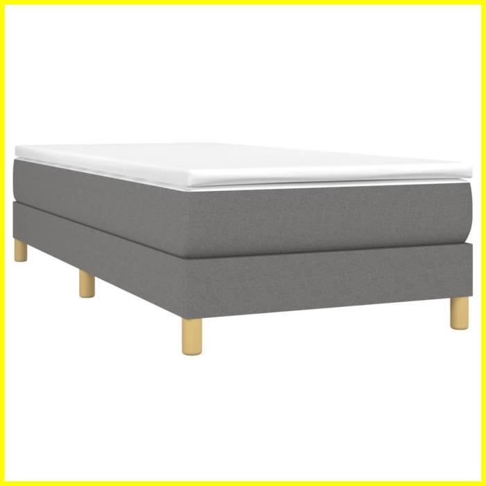 Sommier - CUQUE - AB3120567 - Gris foncé - 80x200 cm - Tissu 100% polyester