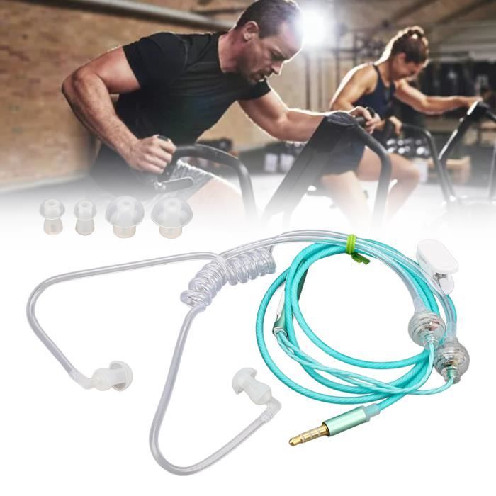 Écouteurs à Tube D'air, écouteurs Intra-Auriculaires Universels De 3,5 Mm à Tube D'air Bilatéral, écouteurs Anti-rayonnement Avec Suppression Du Bruit Et Son De Qualité (Le Noir