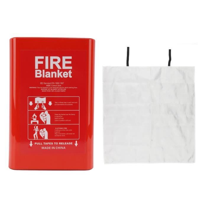 Lot De 2 Couvertures Anti-feu 100% Fibre De Verre (39"X39") - Pour Petits Feux Et Travaux