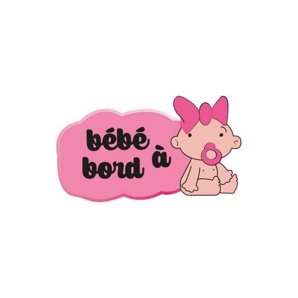 Autocollant Bebe A Bord Fille Sticker Adhesif Taille 4 Cm Cdiscount Auto