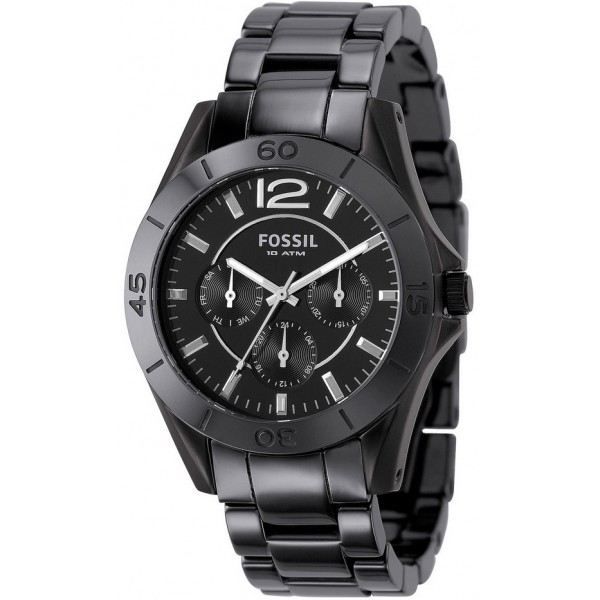 Montre Femme C ramique Noire Fossil CE1003 Noir Classique Achat
