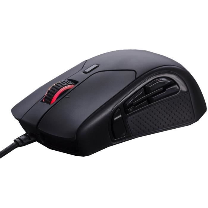 Souris gamer HyperX Pulsefire Raid – Capteur optique Pixart 3389 de 16 000 DPI – 11 boutons programmables