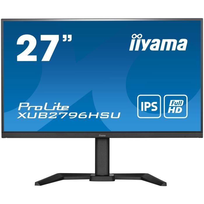 Ecran PC - IIYAMA XUB2796HSU-B5 - 27 FHD - Dalle IPS - 1 ms - 75Hz - HDMI  / DisplayPort / USB - Pied réglable en hauteur - Cdiscount Informatique
