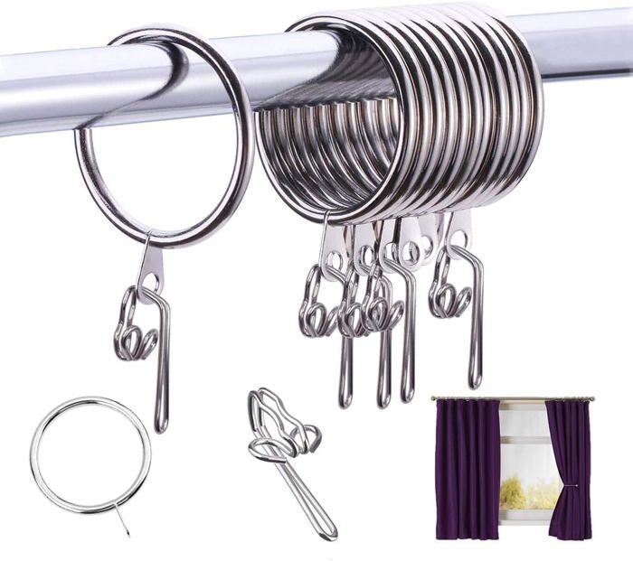 DSFSAEG Lot de 2 supports de tringle à rideaux en forme de U auto-adhésifs en plastique pour tringle de placard