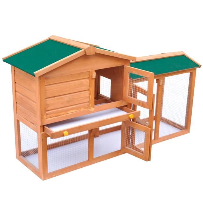 Clapier - YINGMSHOP - 92428 - Bois de sapin - 2 étages - Résistant aux intempéries