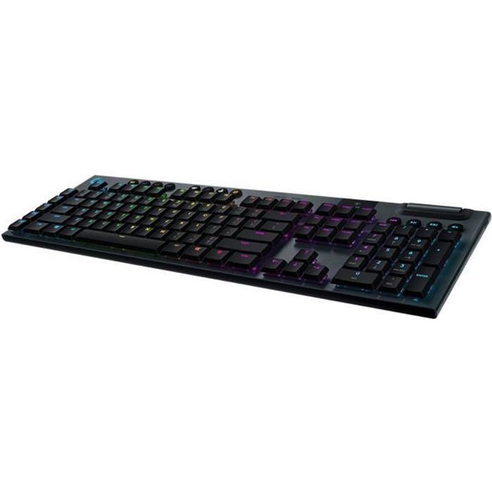 Clavier Gaming mécanique - Logitech G - G915 LIGHTSPEED RVB - GL CLICKY SWITCH - Carbon - AZERTY - Sans fil - Noir