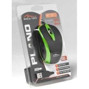 Souris pour PC USB – MEDIA-TECH MT1091R PLANO – Noir rouge – Optique – 3 boutons – 800 cpi