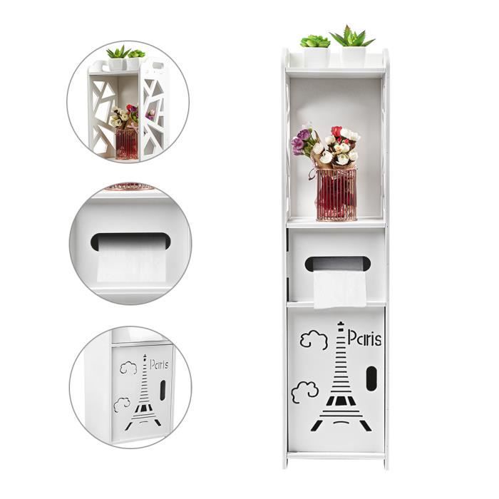 Meuble de Salle de Bain - MENGDA - Placard Stylé - Rangement pour Chambre Couloir WC - Blanc